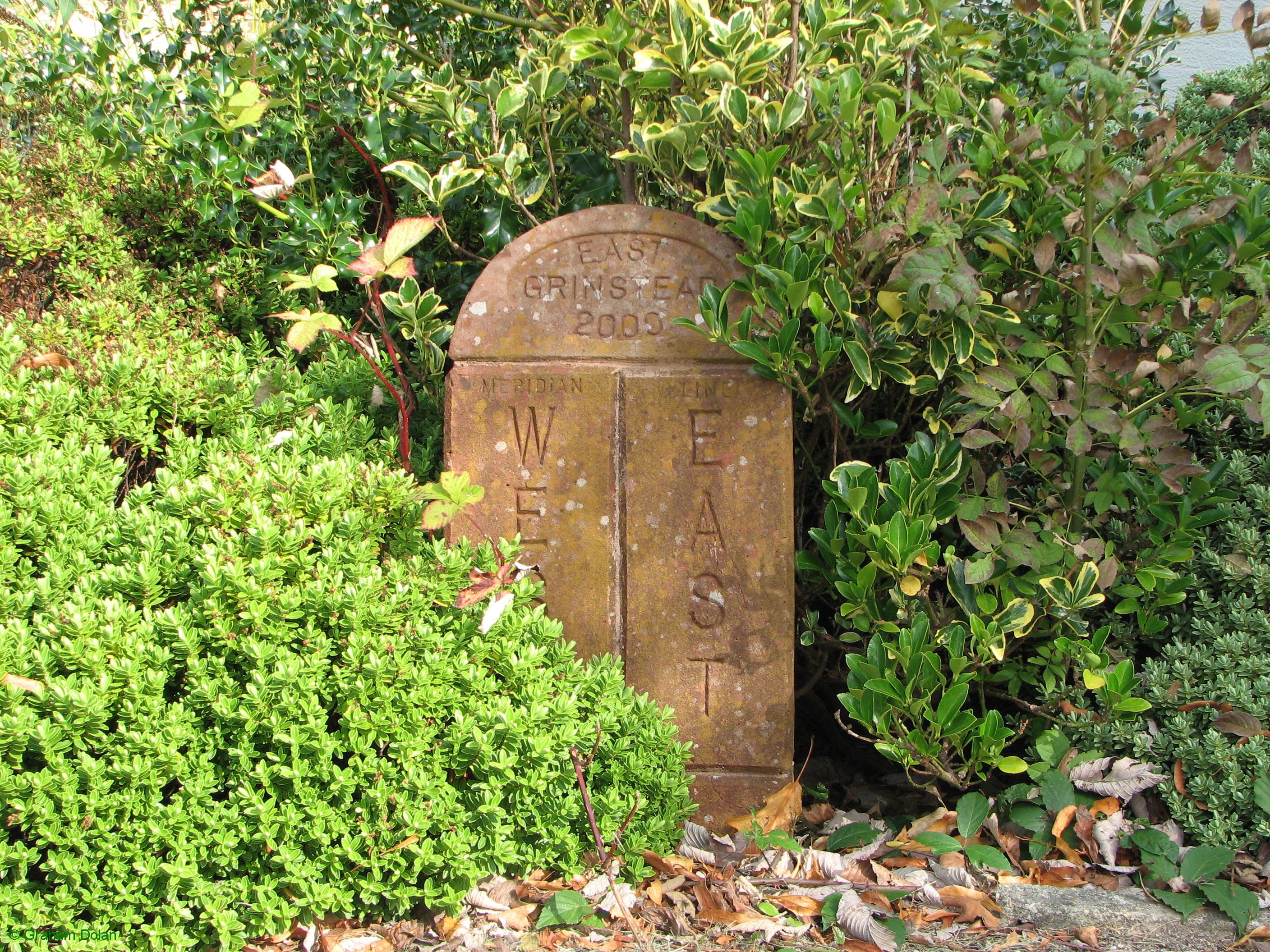 Greenwich Meridian Marker; England; West Sussex; East Grinstead